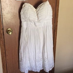 Strapless white dress